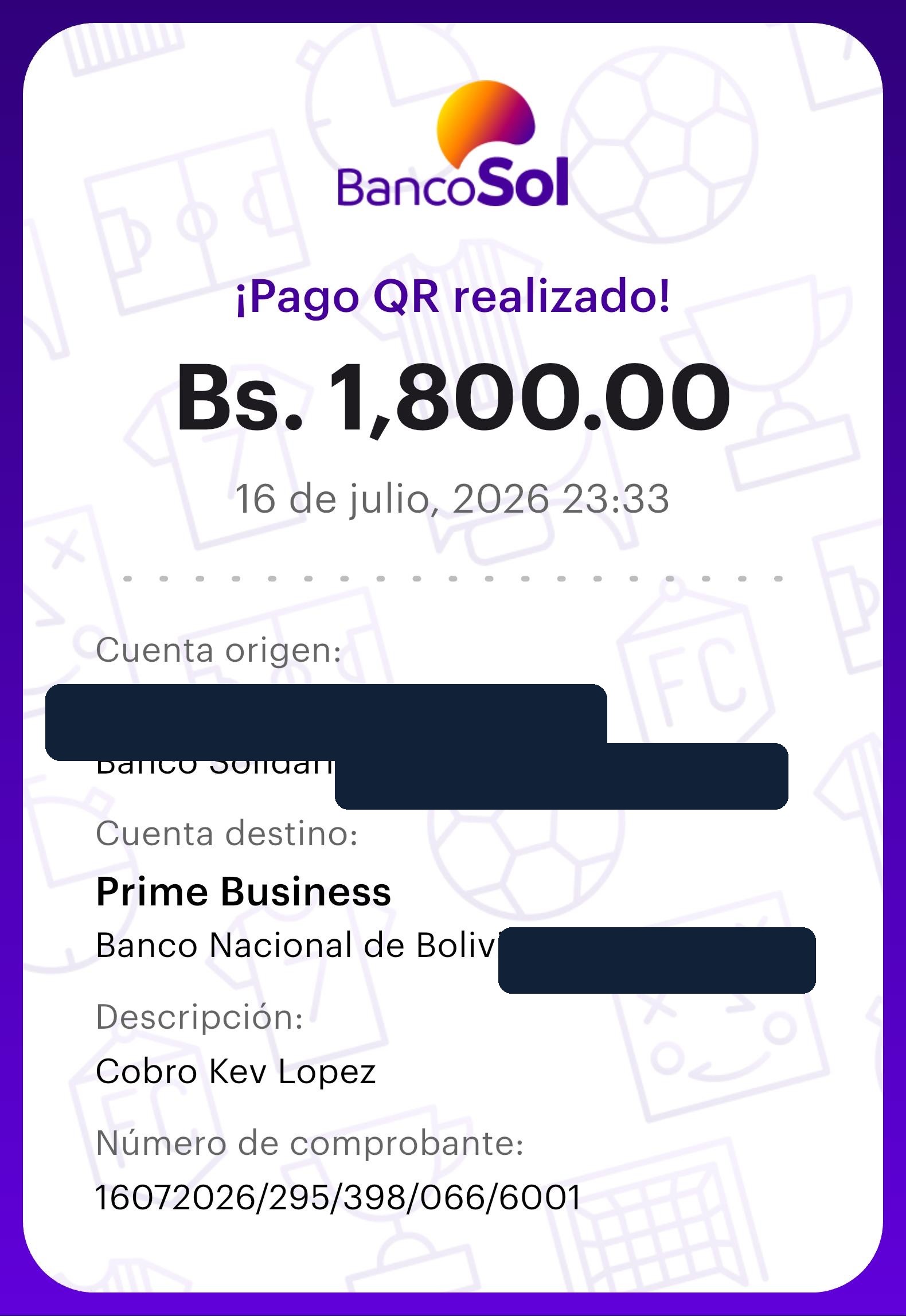 Comprobante BancoSol