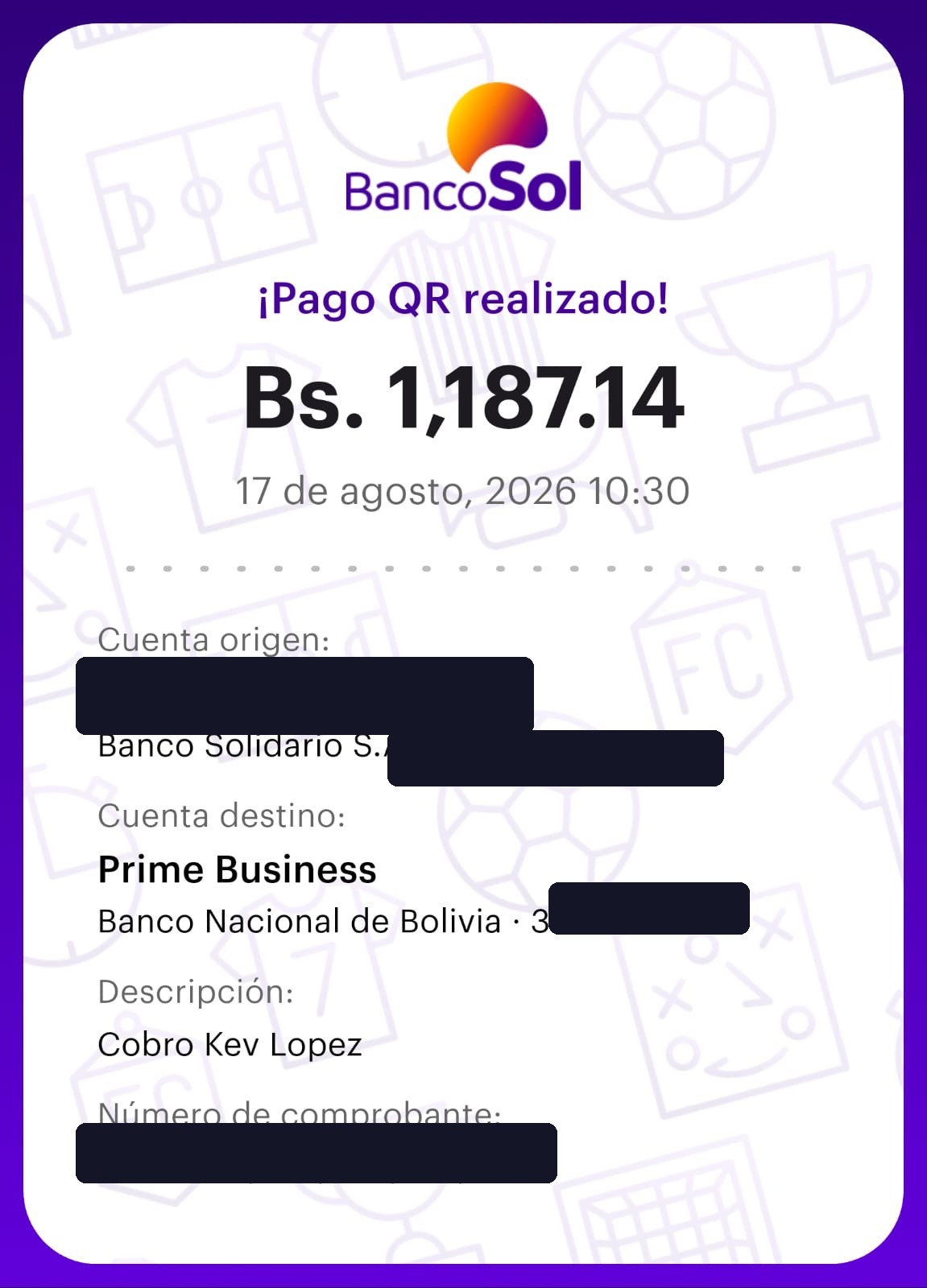 Comprobante BancoSol