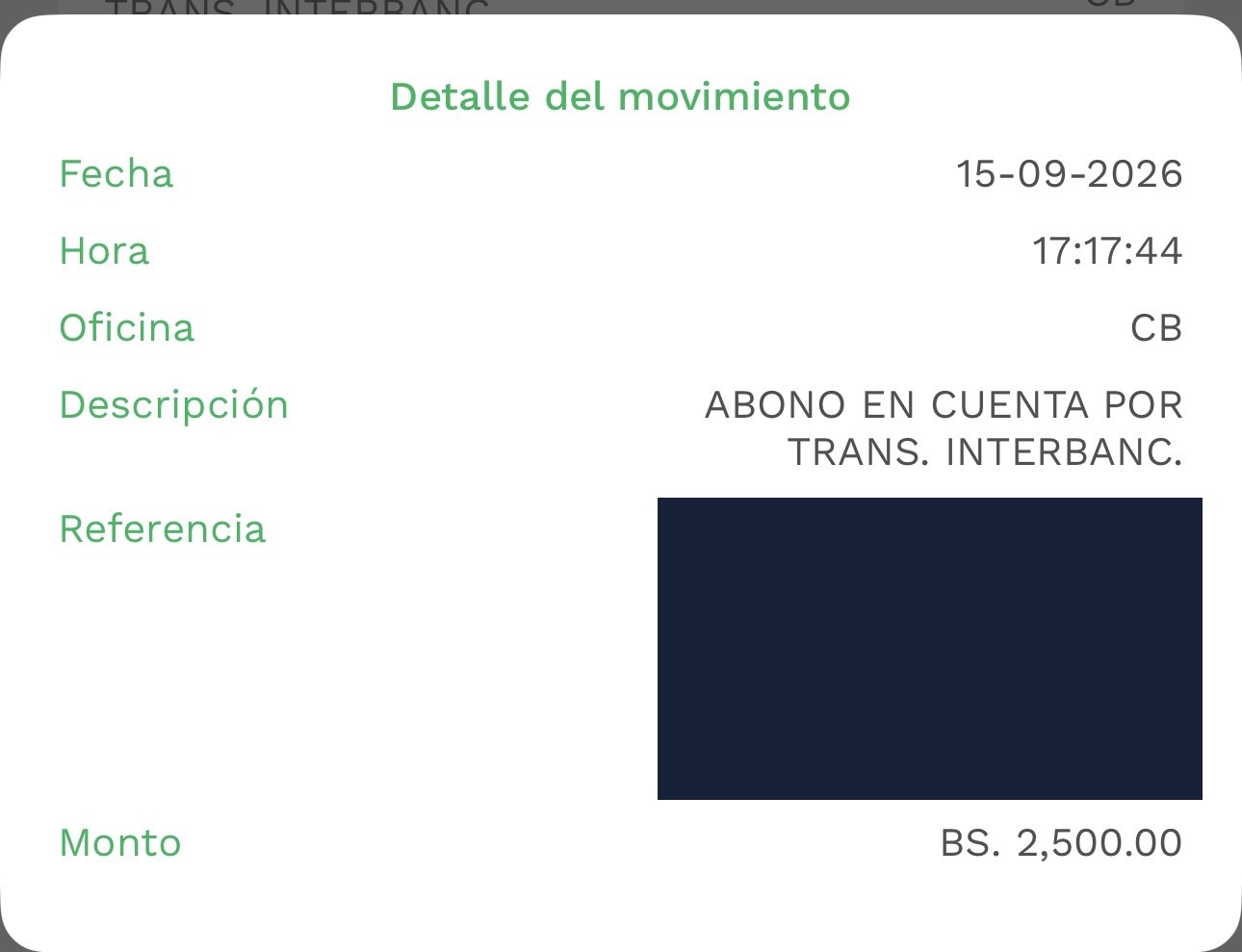 Comprobante Banco de Crédito · interbancaria