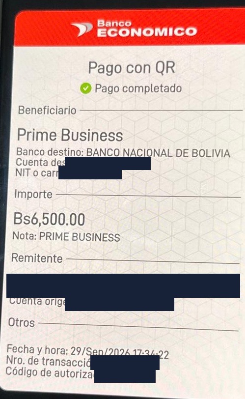 Comprobante Banco Económico · QR