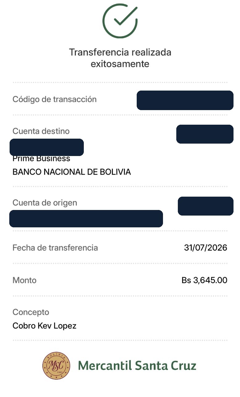 Comprobante Mercantil Santa Cruz