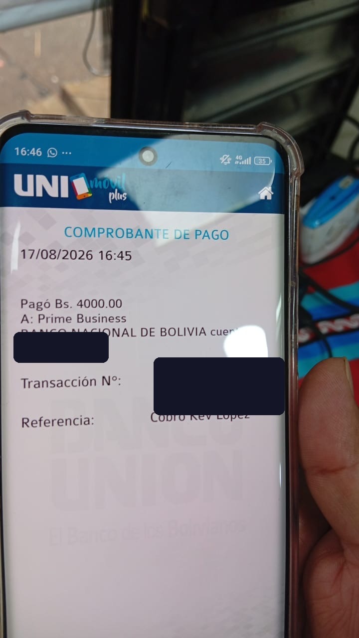 Comprobante Banco Unión